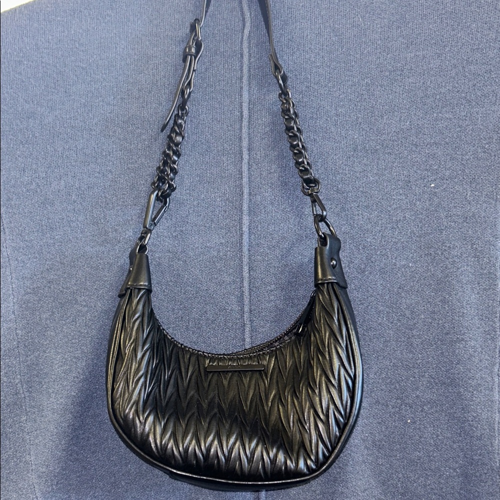 Aldo Black Textured Shoulder Bag